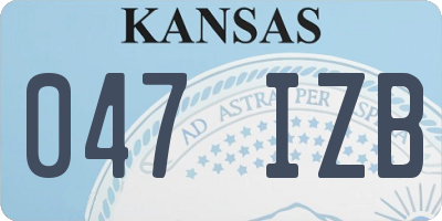 KS license plate 047IZB