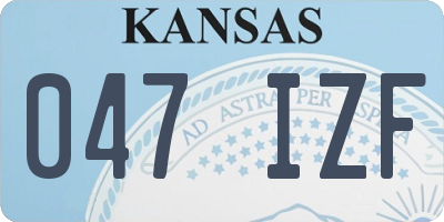 KS license plate 047IZF