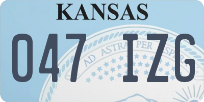 KS license plate 047IZG