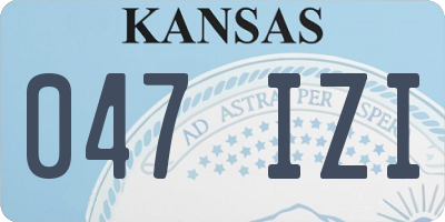 KS license plate 047IZI