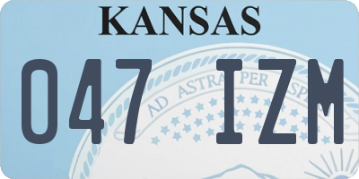 KS license plate 047IZM