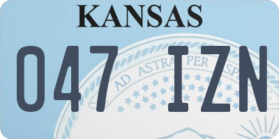 KS license plate 047IZN