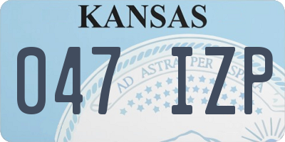 KS license plate 047IZP