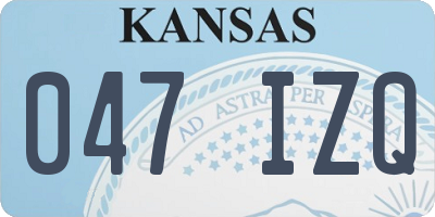 KS license plate 047IZQ