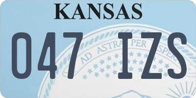 KS license plate 047IZS