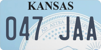 KS license plate 047JAA