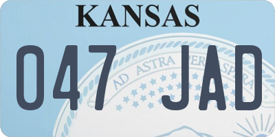 KS license plate 047JAD
