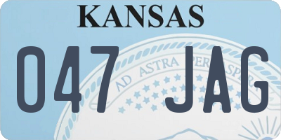 KS license plate 047JAG