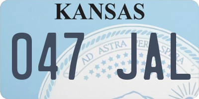 KS license plate 047JAL