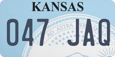 KS license plate 047JAQ
