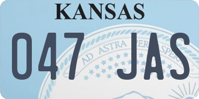 KS license plate 047JAS