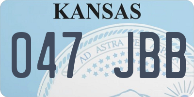 KS license plate 047JBB