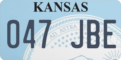 KS license plate 047JBE