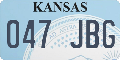 KS license plate 047JBG