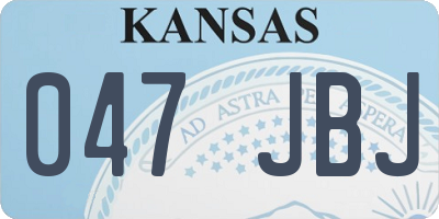 KS license plate 047JBJ