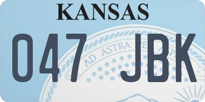 KS license plate 047JBK