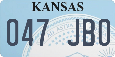 KS license plate 047JBO