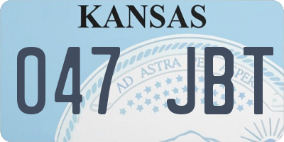 KS license plate 047JBT
