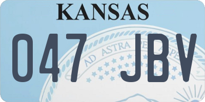 KS license plate 047JBV