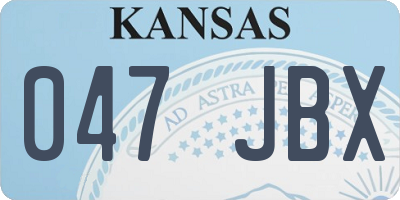 KS license plate 047JBX