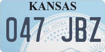 KS license plate 047JBZ