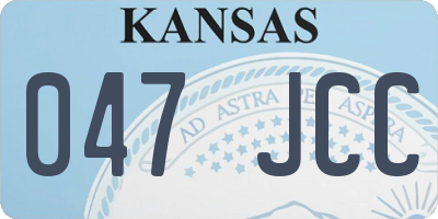 KS license plate 047JCC