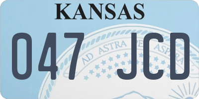 KS license plate 047JCD
