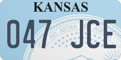 KS license plate 047JCE