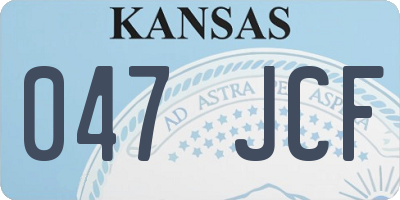 KS license plate 047JCF