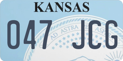 KS license plate 047JCG
