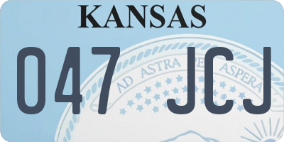 KS license plate 047JCJ