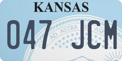 KS license plate 047JCM