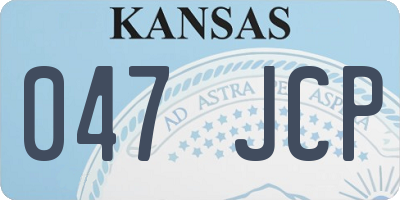 KS license plate 047JCP