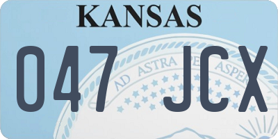 KS license plate 047JCX