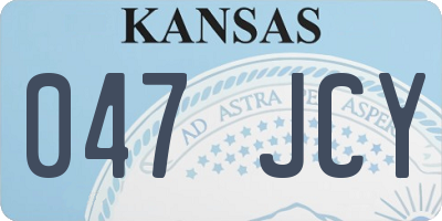 KS license plate 047JCY