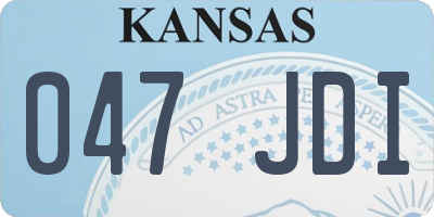 KS license plate 047JDI
