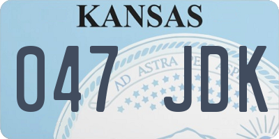 KS license plate 047JDK