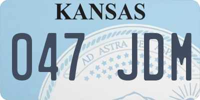 KS license plate 047JDM