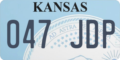 KS license plate 047JDP