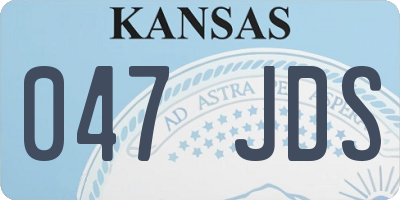 KS license plate 047JDS