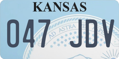 KS license plate 047JDV