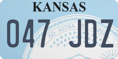 KS license plate 047JDZ