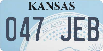 KS license plate 047JEB