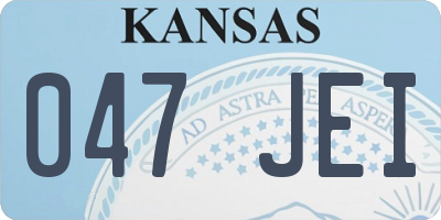 KS license plate 047JEI