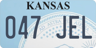 KS license plate 047JEL