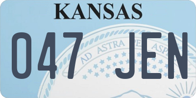 KS license plate 047JEN