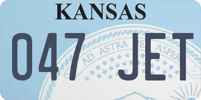 KS license plate 047JET