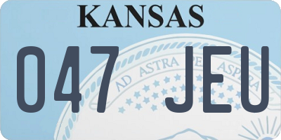 KS license plate 047JEU