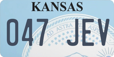 KS license plate 047JEV