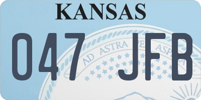 KS license plate 047JFB